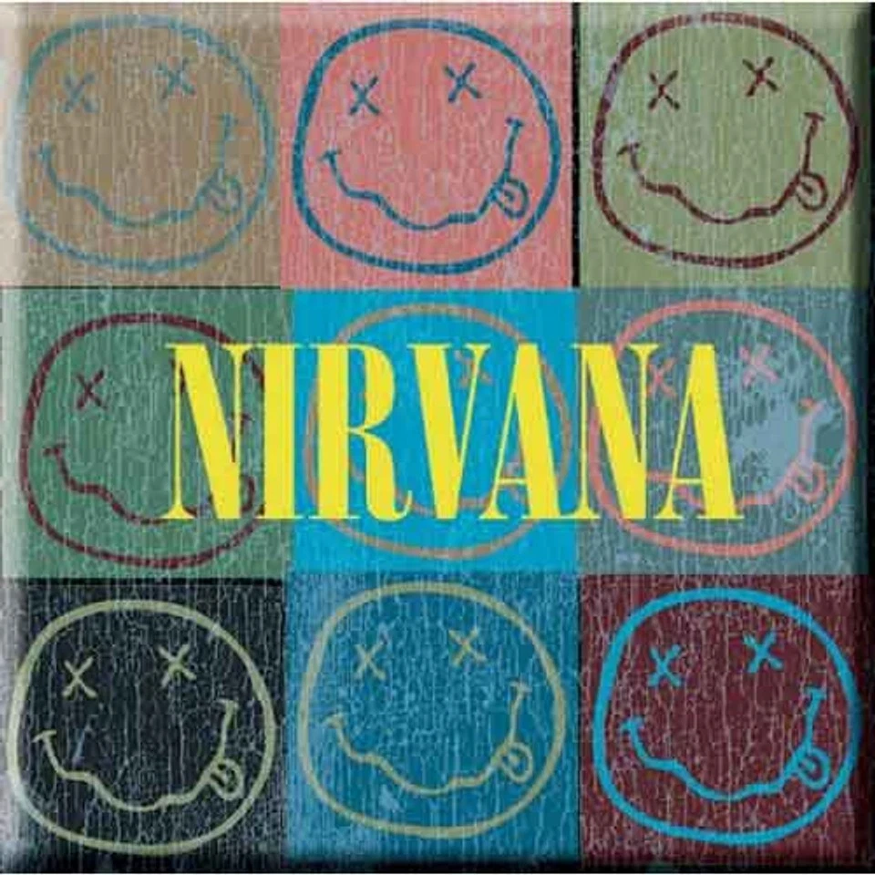 Nirvana Fridge Magnet Blocks Band Logo Official 76mm X 76mm
