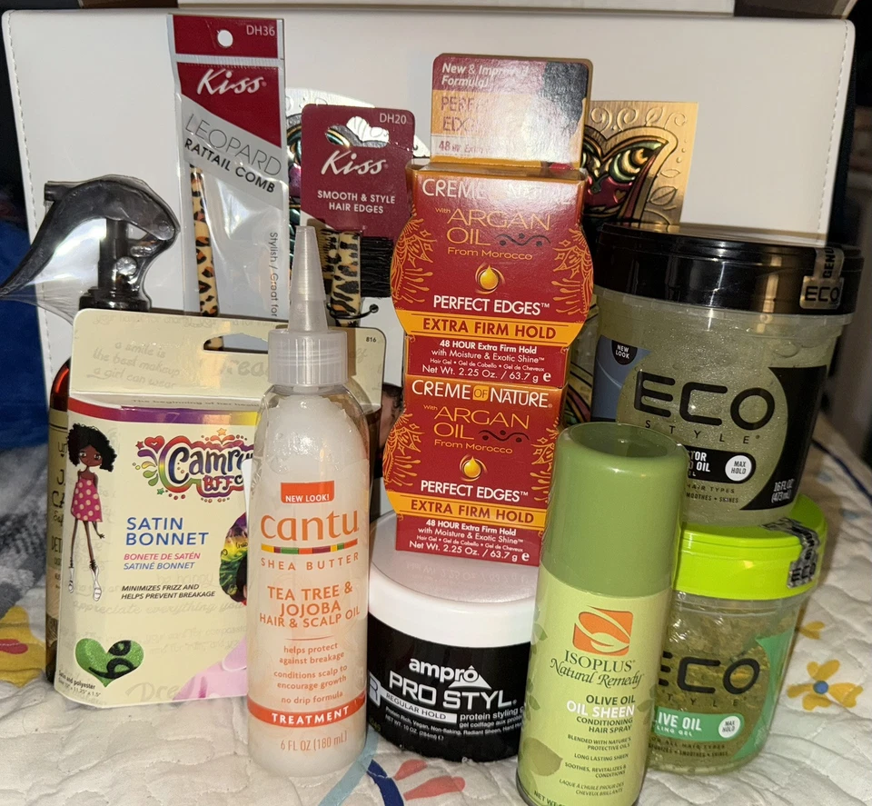 Hair Product Bundle Natural Textured 11 Items Wholesale Deal ECO KISS Cantu Oil - Image 1 of 4