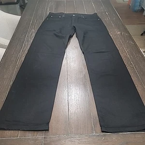 Levis 569 Jeans Mens 34x36 Straight Leg Black Denim - Picture 1 of 10