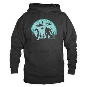 Bigfoot UFO Animals Alien Funny Joke Humor Humorous Pullover Hoodie - Imagen 1 de 4
