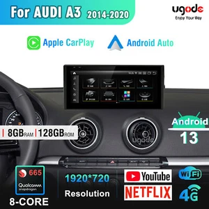10.25" Apple CarPlay Screen For AUDI A3 Android 13 Auto GPS Autoradio 128G - Picture 1 of 5