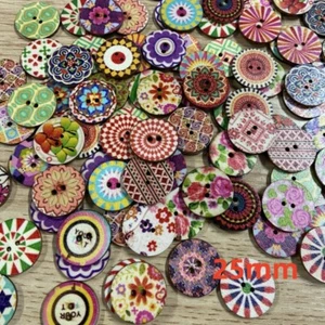 100pcs Mixed Colors Wood Wooden Buttons for Sewing Decorations DIY Arts&Crafts - Picture 1 of 7