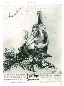 Publicité ancienne eau gazeuse Perrier 1935 issue de magazine Plasal - Foto 1 di 1
