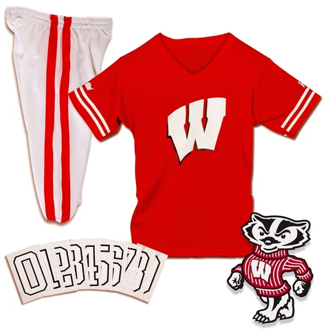 NEW NCAA WISCONSIN BADGERS Football Jersey & Pants MEDIUM YOUTH Kids Boys Cover