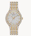 Bulova $675 Men's Dazzling Crystals Phantom Gold Pave Watch 98a229