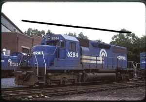 257 Orig. Slide Conrail 6284 SD40 at Bethlehem Terminal, Pa 8-6-78 - Picture 1 of 1