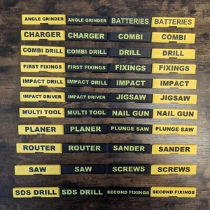 DeWalt TSTAK Power Tool Box Custom Organiser Label Tag Insert For Your Case - Picture 1 of 89