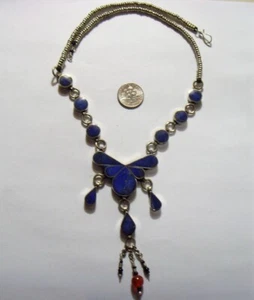 Vintage Logar Stamm Lapislazuli Kultur Nomaden Stil Hochzeit Halskette 52005 - Bild 1 von 5