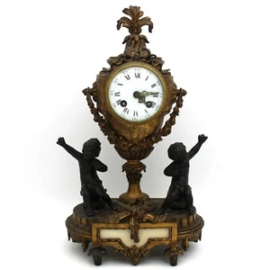 RELOJ CHIMENEA ANTIGUO RELOJ DE MESA RELOJ - Napoleón III - BRONCE - 1900 aprox. - Imagen 1 de 11