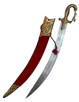 "Espada ceremonial espada de boda india 23"" indio talwar vaina roja estilo león" Foto 1 de 4