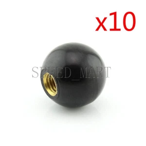 10 piezas Perilla de tuercas de sujeción de cabeza con forma de bola de rosca tipo bola de plástico negro M8x25 mm - Imagen 1 de 3