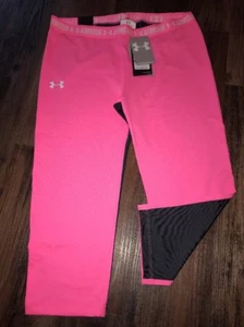 Under Armour Youth XL Pink Grey Capris New  - Picture 1 of 4