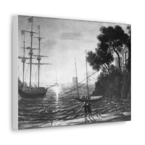 Leinwand Galerie Wraps Klassischer Seehafen bei Sonnenuntergang - Claude Lorrain - Bild 1 von 16