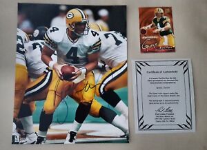 BRETT FAVRE Autographed/Signed 8x10 Photo Green Bay Packers W/COA & Card