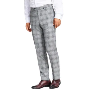 Alfani Men's 30x32 Slim Fit Black White Plaid Suit Dress Pants $135 - Picture 1 of 6
