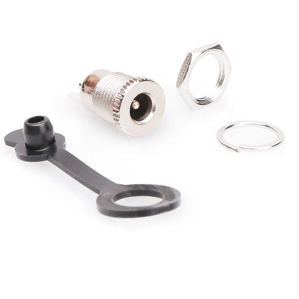 10x DC Power Connector Waterproof Cover Threaded 5.5 x 2.1mm Female Panel Mount - Image 1 of 1