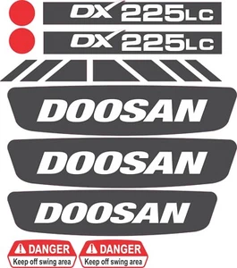 Doosan DX225 Excavator Decal Kit Standard and Long Reach - Picture 1 of 1
