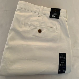 J Crew Pants Mens 38/39x31/32 (31.5) Slim Fit Flex Chino White H3167 New NWT - Picture 1 of 11
