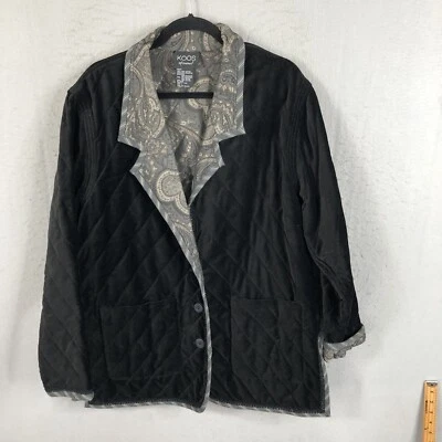 Vintage Koos Of Course Jacket Womens Large Quilted Velvet Brocade Tapestry Artsy - Image 1 of 4