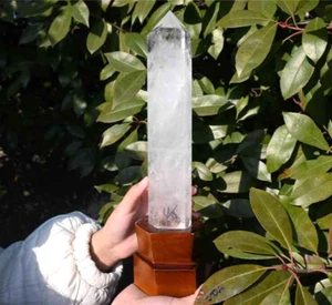 3.3LB Natural Clear Quartz Obelisk Crystal reiki Tower Wand Point Healing+stnad - Picture 1 of 16