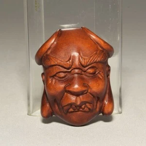 Estatua japonesa hecha a mano de madera Netsuke coleccionable Netuke Oni Diablo Envío Gratuado - Imagen 1 de 7