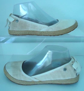 UGG Australia Shoes Women's Indah Espadrille Flats 1003493 Beige Fabric Sz-7/38 - Picture 1 of 12