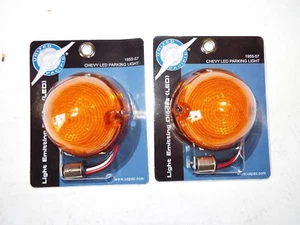 55 56 57 1955 1956 1957 Chevy Truck PAIR Amber 39 LED Parking Light, Lens - Picture 1 of 2