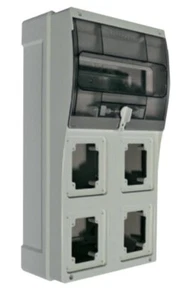 Palazzoli 579824 Baustellenverteiler für vier Steckdosen und zehn DIN-Module - Bild 1 von 3