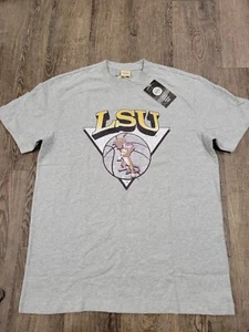 19 Nine Hardwood History LSU Louisiana graues Herren-T-Shirt neu mit Etikett Large - Bild 1 von 3