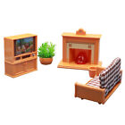 1Set Dollhouse Sofa Fun Anti-Deformed Dollhouse Living Room Tv Fireplace Plastic