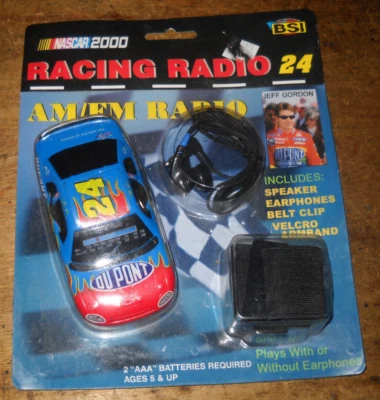 NASCAR 2000 RADIO DE CARRERAS JEFF GORDON ALTAVOZ AM/FM AURICULARES CLIP DE CINTURÓN NUEVO EN CAJA Foto 1 de 3
