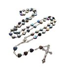 Love Heart Rosary Beads Necklace VirginMary ChristJesus Pendant Necklace