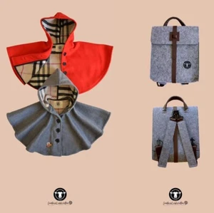 Pure Merino Wool Capelet + Woollen Carry Bag for Toddler, Classic A-line design - Picture 1 of 6