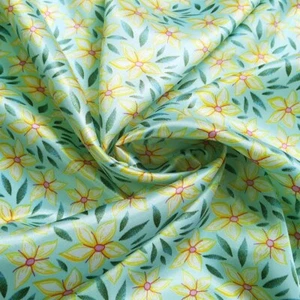 1yard X 1.48meter Floral Charmeuse Material For Scarf Dress Silky Satin Fabric - Picture 1 of 12