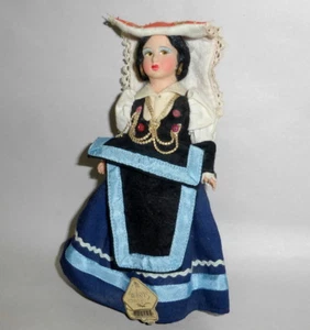 Vintage Italien Magis 7" handbemalt Gesicht weibliche Kostüm Puppe Abruzzen Molise - Bild 1 von 7