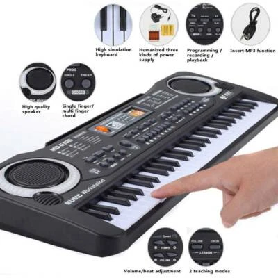MARKENLOS Digital 61 Tasten Keyboard E-Piano Klavier 300 Sounds Rhythmen Lern Funktion DE