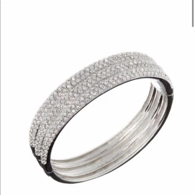 NADRI Tres Filas Circonita Cúbica BISAGRA BRAZALETE NUEVO CON ETIQUETAS Foto 1 de 2