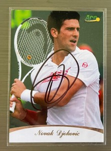 2010 Ace Authentic Novak Djokovic on card hard Auto Autograph Signature
