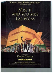 Anuncio impreso EFX Las Vegas MGM Show David Cassidy anuncio - Imagen 1 de 1