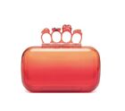$2390 Alexander McQueen Women's Red Acrylic Skull Knuckle Handbag Box Clutch Bag