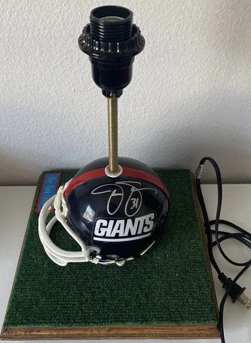 2 NFL NEW YORK GIANTS JASON SEHORN FIGURES + SIGNED RIDDELL HELMET LAMP LOT L@@K Cover