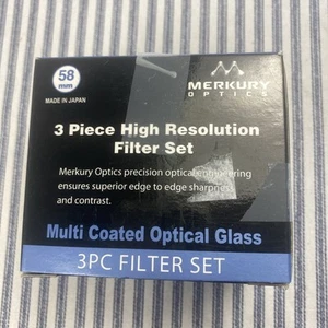 3 Piece Mercury High Resolution Filter Set 58MM UV, Flourescent. Polarizer - Picture 1 of 6