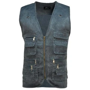 Unbranded Multi Pocket Utility Vest Denim - Picture 1 of 3