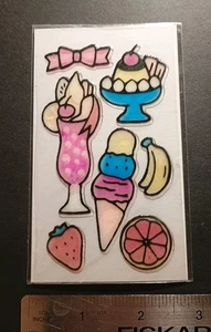 Paquete de pegatinas vintage Lemon Co pegatinas de colección Kawaii años 80 helado cono frutas - Imagen 1 de 3