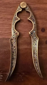 Vintage Modernist Brass & Enamel Shell Cracker Made in Israel Judaica  - Picture 1 of 8