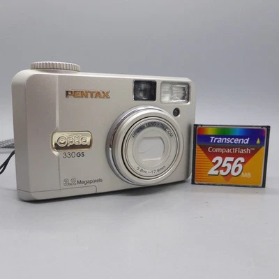 Pentax Digital Camera Optio 330 GS 3.2MP Silver Flip Screen Tested - Image 1 of 4