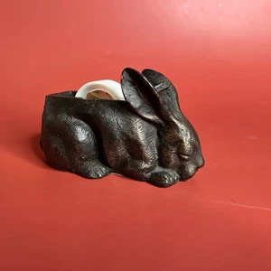 VTG Brass Bunny Tape Disp, Rabbit Desk Decor, MCM Office - Picture 1 of 8