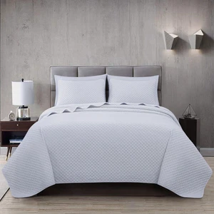 Chezmoi Collection Avon 3-piece Cotton Quilt Set Diamond Stitch Bedspread Set - Picture 1 of 17