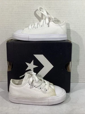 Zapatillas deportivas MISMATES Converse para niños pequeños talla L 6/R 5 blancas CT AS OX AJ-1439 Foto 1 de 4