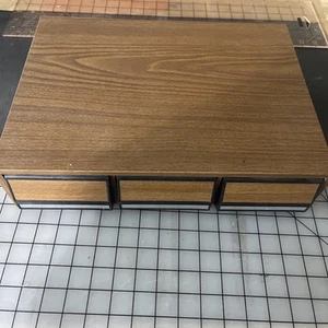 Vintage Audio Cassette Tape Storage Box Case w/3 Drawers, Holds 36, Faux Wood - Picture 1 of 9